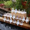20pcs Sitting Pose Joy Garden Ghost Ornament Halloween Ghost Statue Decorations  Desktop Decoration