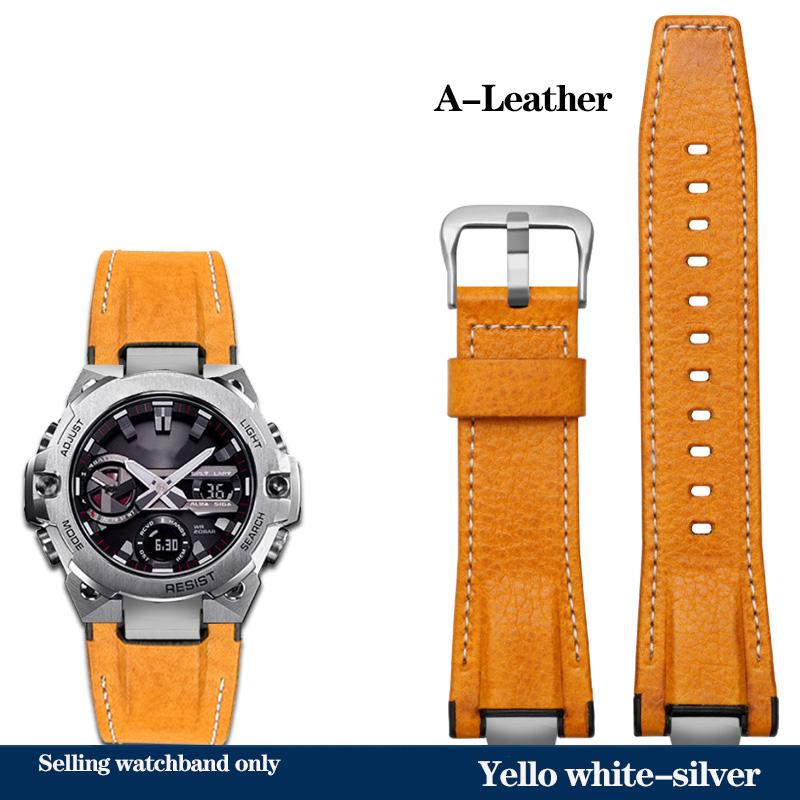 Nowy Pasek do Zegarka ze Skóry Naturalnej Casio Stalowe Serce Zegarek Seria GST-B400 GST-B400BD Zmieniony Pasek Nylonowa Bransoleta Sportowa Męski