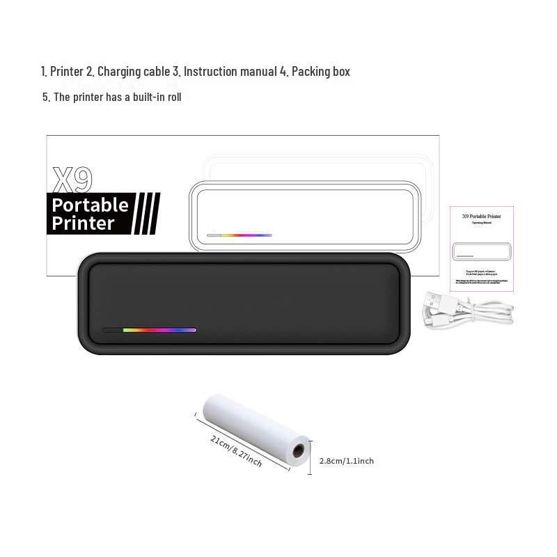 A4 Inkless Bluetooth Thermal Mini Printer for Tattoos, Documents, Photos, Office Labels.