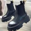 Fashion Women's Boots Woman Winter 2024 Leather New In Shoes Half Gothic Y2k Fashion Chelsea Autumn Booties Chunky Platform on Promotion