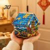 Artigianato da scrivania fatto a mano Kit Pittura con strass Casa di Natale 3D, Set Artigianale Fai da te Capanna Girasole in Legno, Ornamento Artistico Artigianale per Decorazione