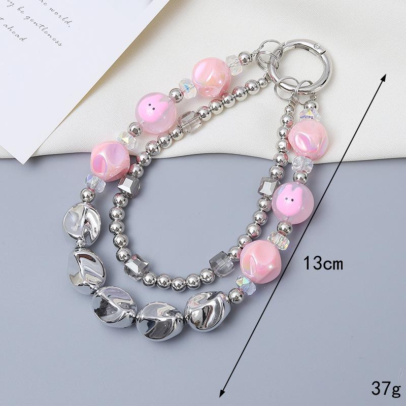 New Pearl Bow Beaded Pendant Phone Case Charm Wrist Strap Lanyard