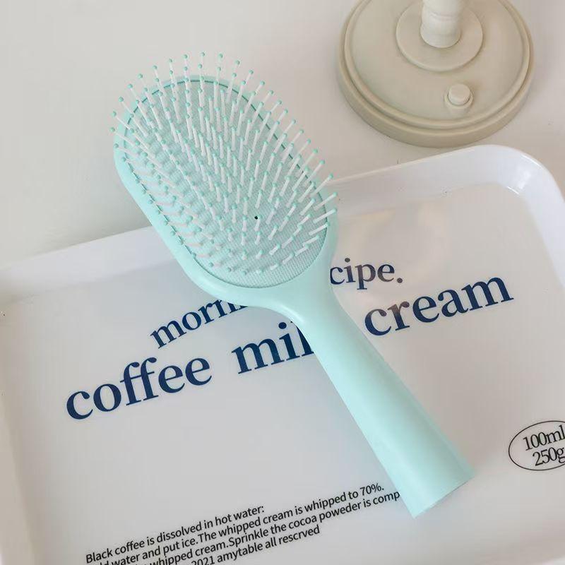 

1Pc Macaron-Colored Portable Anti-Static Hair Comb, Air Cushion Massage Hair Brush Hair Smooth And Fluffy Ideal For Men And Women Detangling Brush зелений