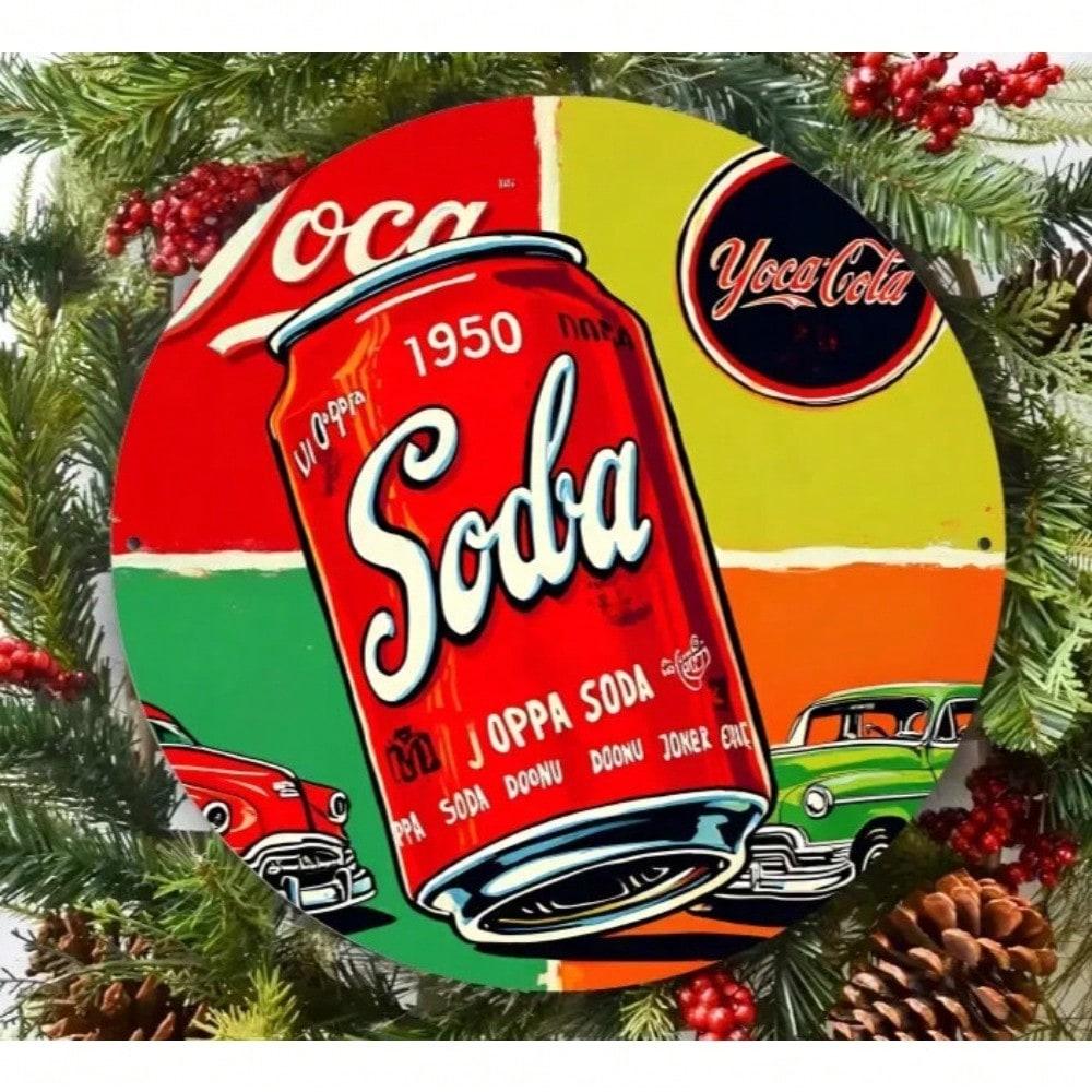 Vintage Coca Cola Metal Tin Wall Sign Retro Americana Garage Man Cave Bar Decor 20x20