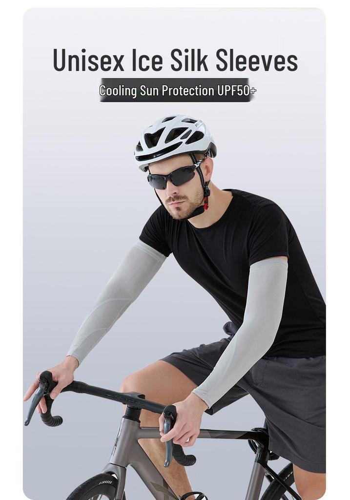 Unisex Ice Silk Sun Protection Cooling Sleeves for Outdoor Driving & Cycling
