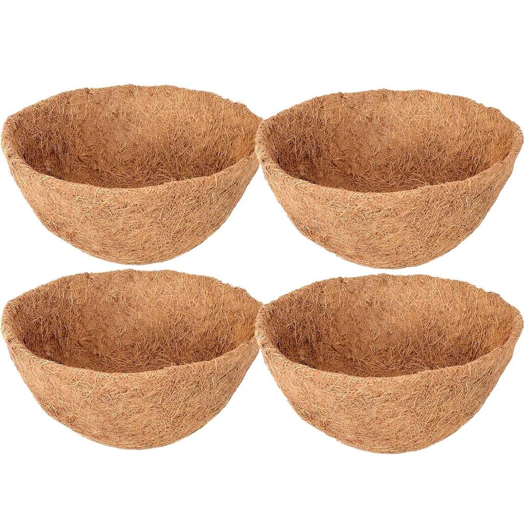 14inch 4 Pack Round Coco Liner for Hanging Basket,Flower Hanging Basket Coco Liners Replacement,Coco Fiber Replacement Liner
