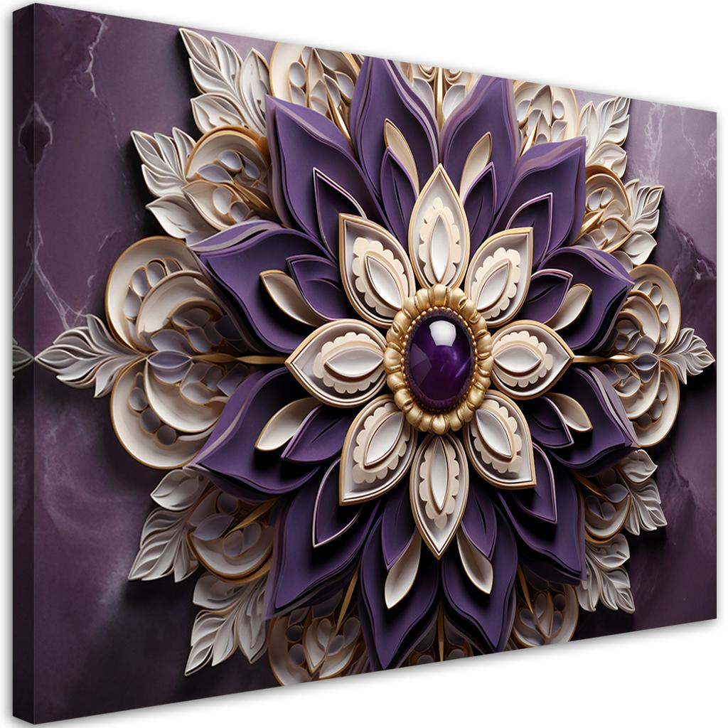 Canvas Print, AI - Flower Abstraction Diamond 3D