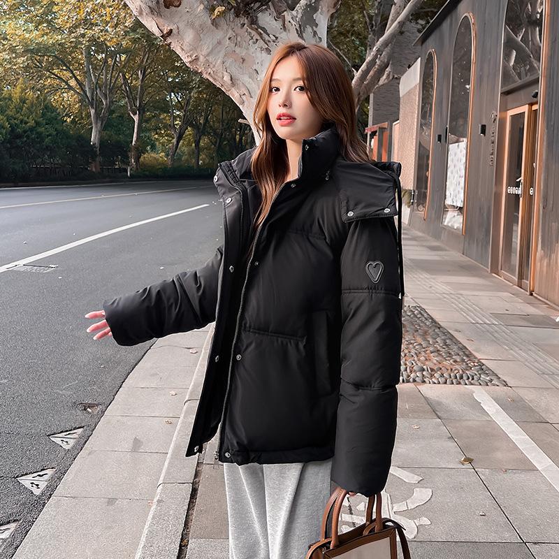 

Новая женская куртка-браслет Love, короткая свободная куртка с хлопковой подкладкой, модная утолщенная куртка с хлопковой подкладкой S чёрный