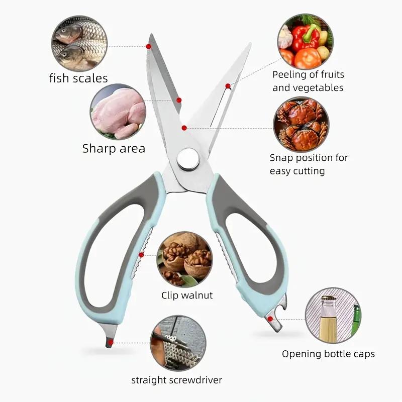 Fish Bread Magnetic Meat Multifunction Cooking Tool Kitchen Scissors Food Shears Nutcracker Bone Cutter