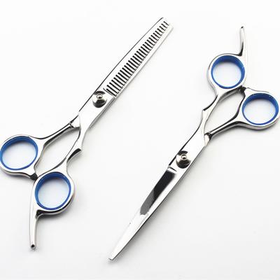Conjunto de tesouras de cabelo profissional 4Cr 6 '' com anel para corte de cabelo, tesouras de desbaste para barbeiro, tesouras de cabeleireiro