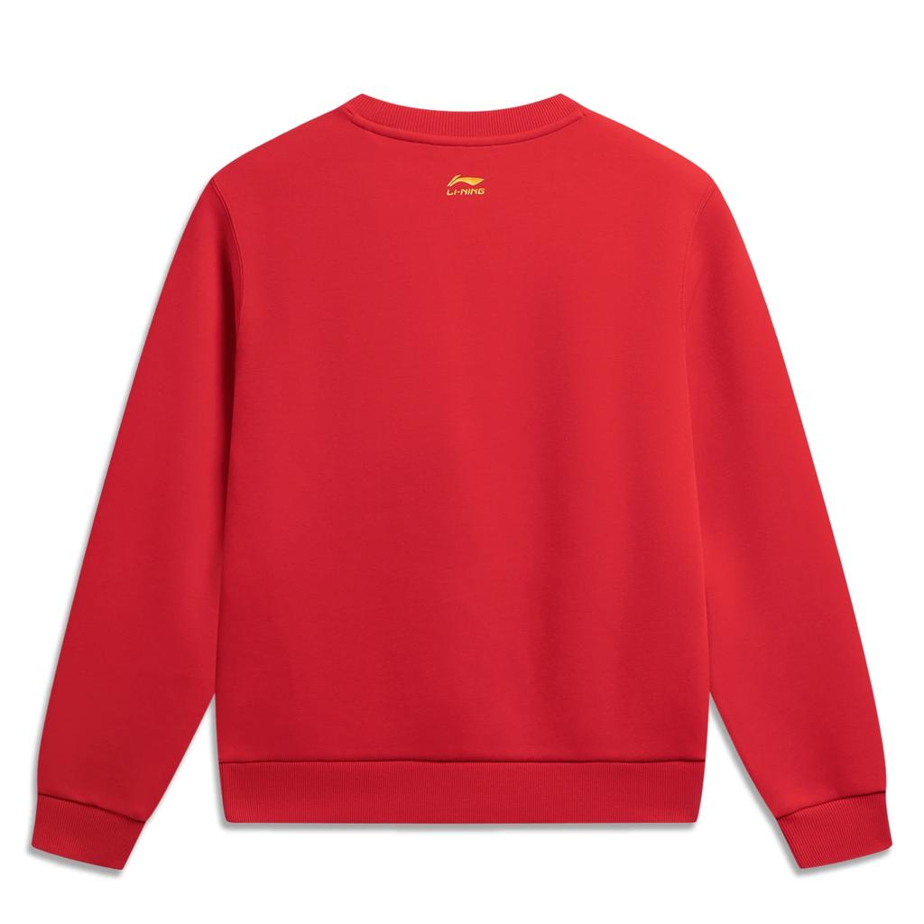 Li Ning Chinese Culture Series Letter Print Round Neck Casual Sweatshirt Women sweatshirt AWDW106-2