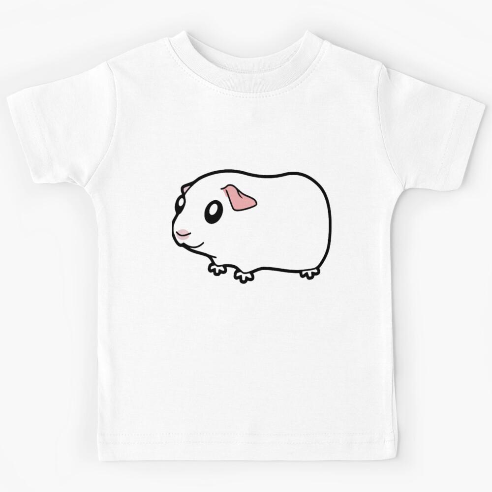 White Cartoon Guinea Pig Design Mens Pig Kids T-Shirt 160