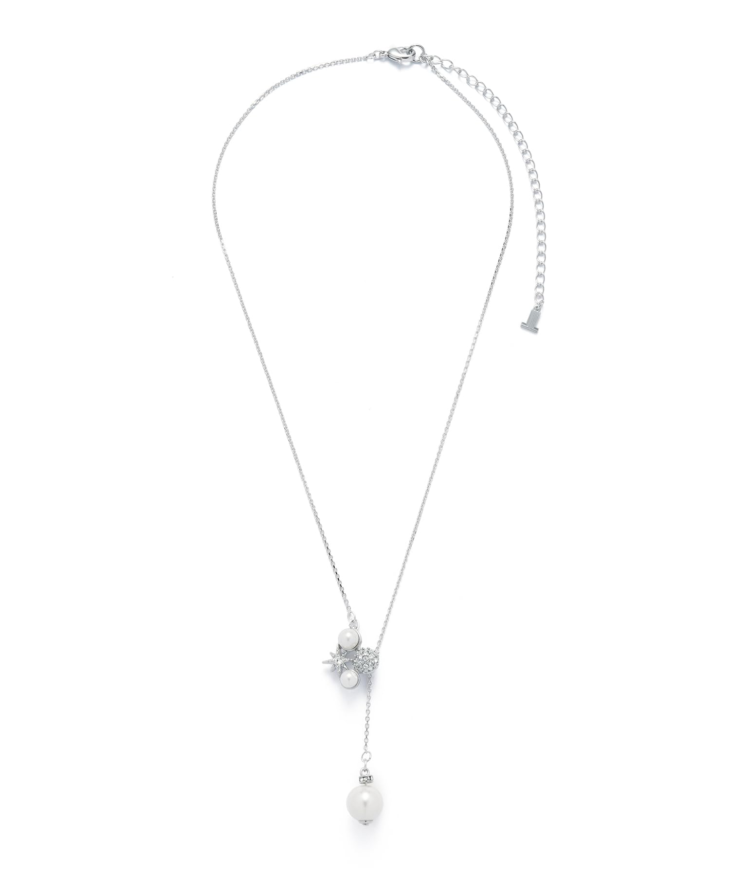 

Lanvin en Bleu Pearl and Ball Slide Necklace LAPN071950W2 Pavé білий