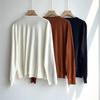 ER Brand Women's Solid Color Wool Cardigan: Thin Knit, Single-Breasted, Sun Protection.