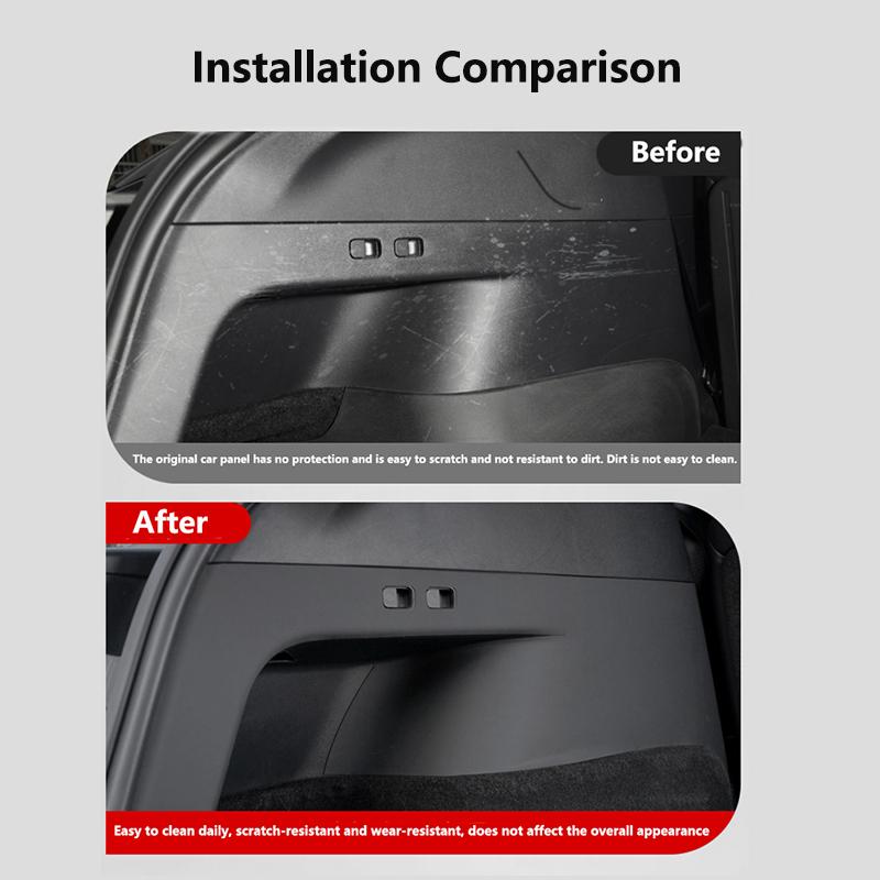 For Tesla Model Y 2019-2024 Rear Trunk Both Side Guards Sticker Trunk Anti-Kick Pads Protection Cover Car Interior Accessories