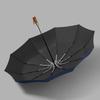 Three-fold 10-bone Automatic Double Umbrella, Solid Wood Handle, Aluminum Alloy Skeleton, Vinyl Fabric, UV-proof Sun Umbrella