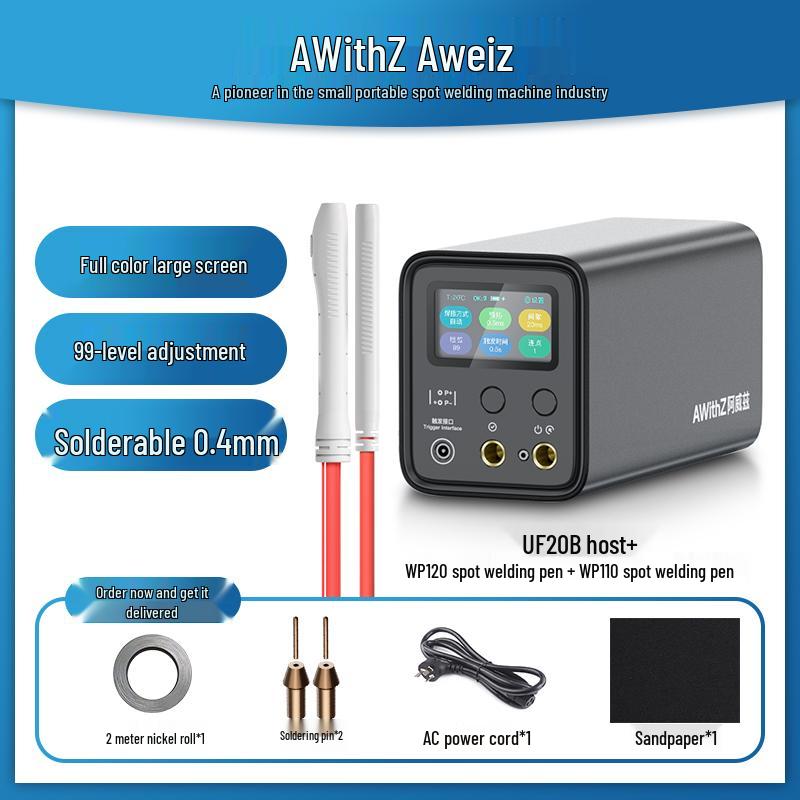 Aoweiz Handheld Portable Spot Welder for 18650 Battery Nickel Sheet, Stainless Steel, Small Farad Capacitor, Pulse Touch.