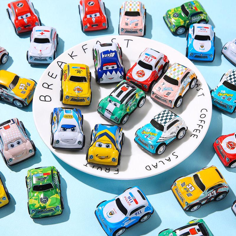 Mini Alloy Pull-Back Racing Car - Durable Tinplate, Inertia-Powered Toy for Boys