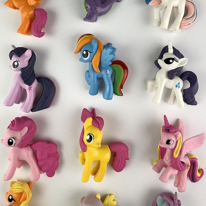 12pcs Little Poni Doll 6cm Rainbow Horse Cute Little Horse Toy Dolls Figures Colletion PVC Model for Girls Christmas Gifts