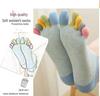 Women's Colorful Low-Cut Cotton Toe Socks - Breathable Invisible Five-Finger Design with Heel for Sweat Absorption