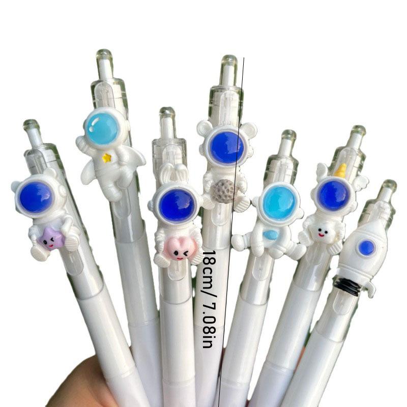 1Pc Cartoon Astronaut Neutral Pen Cute Space Planet Press Pens 0.5mm Black Ink Student Writing School Office Stationery Gift