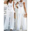 Casual Fashion Temperament New Solid Color Back Hollow Flower Suit
