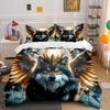 Wolf Fantasy Art Home Decor Multiple Sizes Kid'S And Adults' Bedroom Exquisite 3Pc Bedding Set, Gift