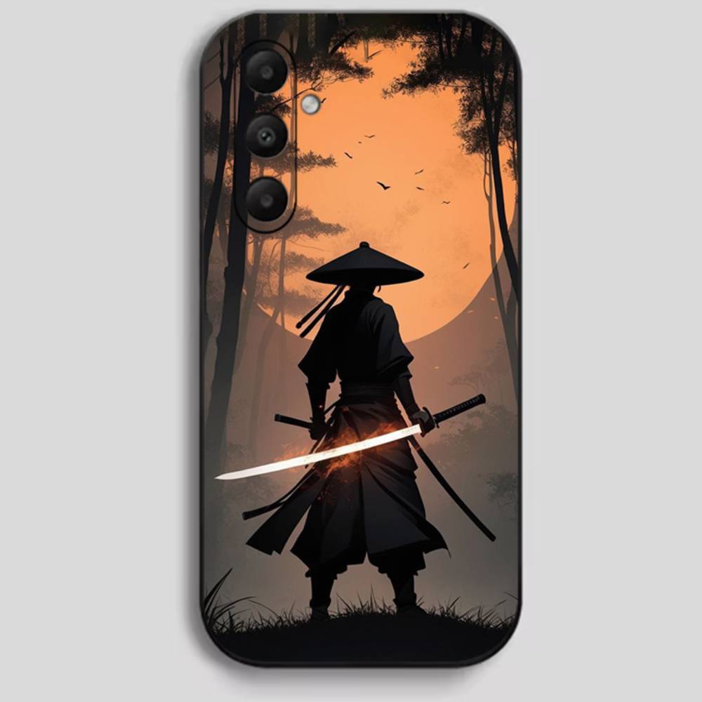 

Japanese Bushido Samurai Black Soft Silicone Phone Case For Samsung (A22-A55) 5 Samsung A12 A12 5G