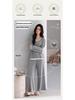 Women's Fall Pajama Set: Long Sleeve & Long Pants with Breast Pads, Modal Fabric, Wear Indoors or Outdoors