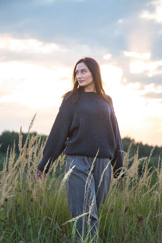 Midnight Sky Wool Sweater Navy Blue /