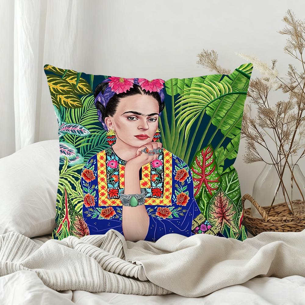Art Pillow Case Bedroom Sofa Living Room Backrest Decoration Square F-Frida Flower K-Kahlo-S Classic Cushion Nap Time