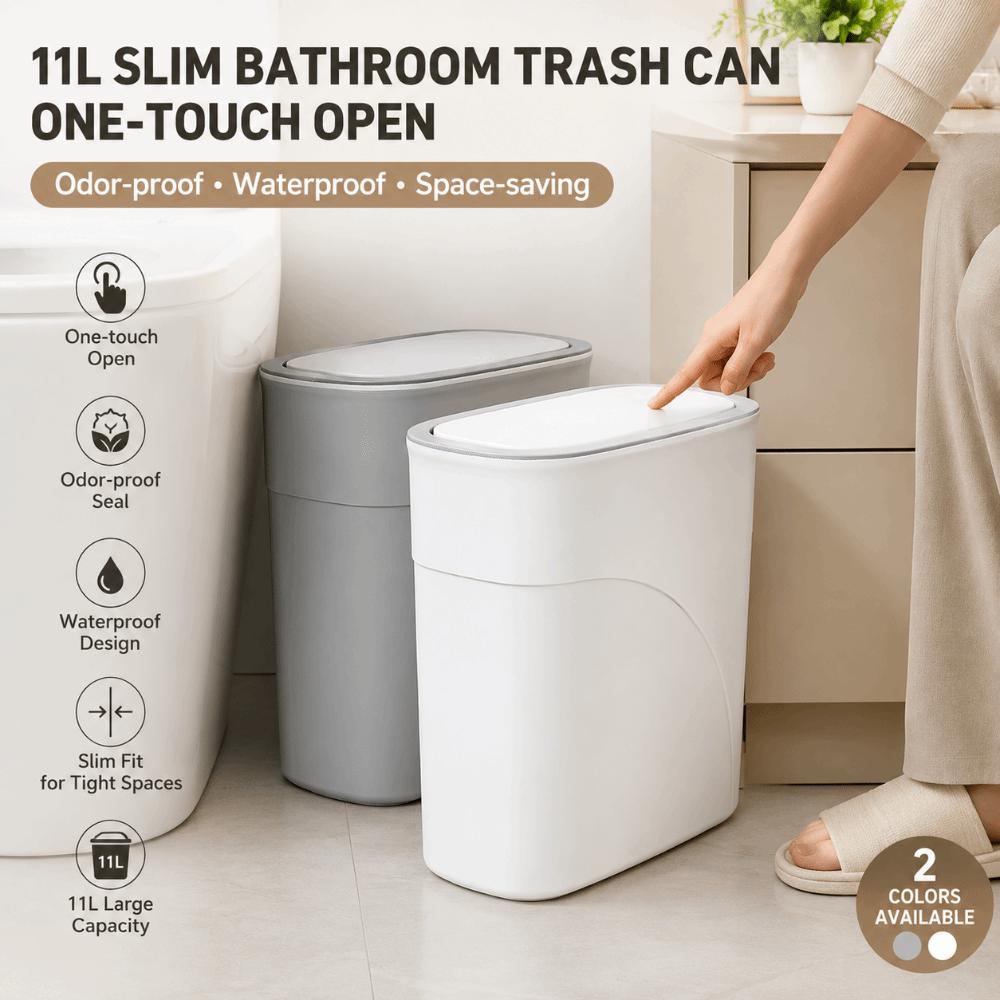 Odor-Free Waterproof Garbage Bin Slim Narrow Gap Living Room Dustbin  Home Use
