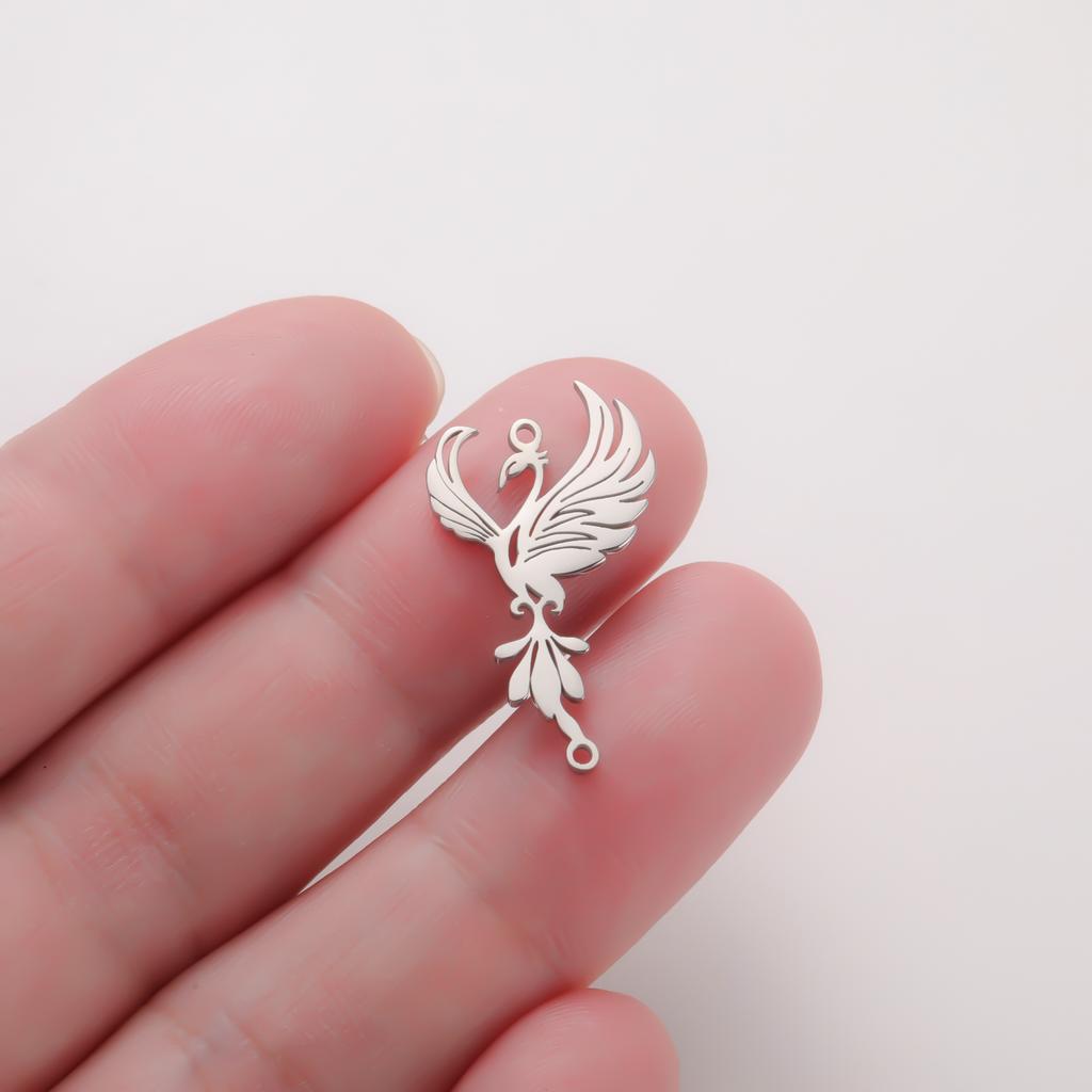 Stainless Steel Phoenix Pendants Fashion Mythical Animal Charms Necklace Bracelets Jewelry Making Accessories Handmade DIY Gifts