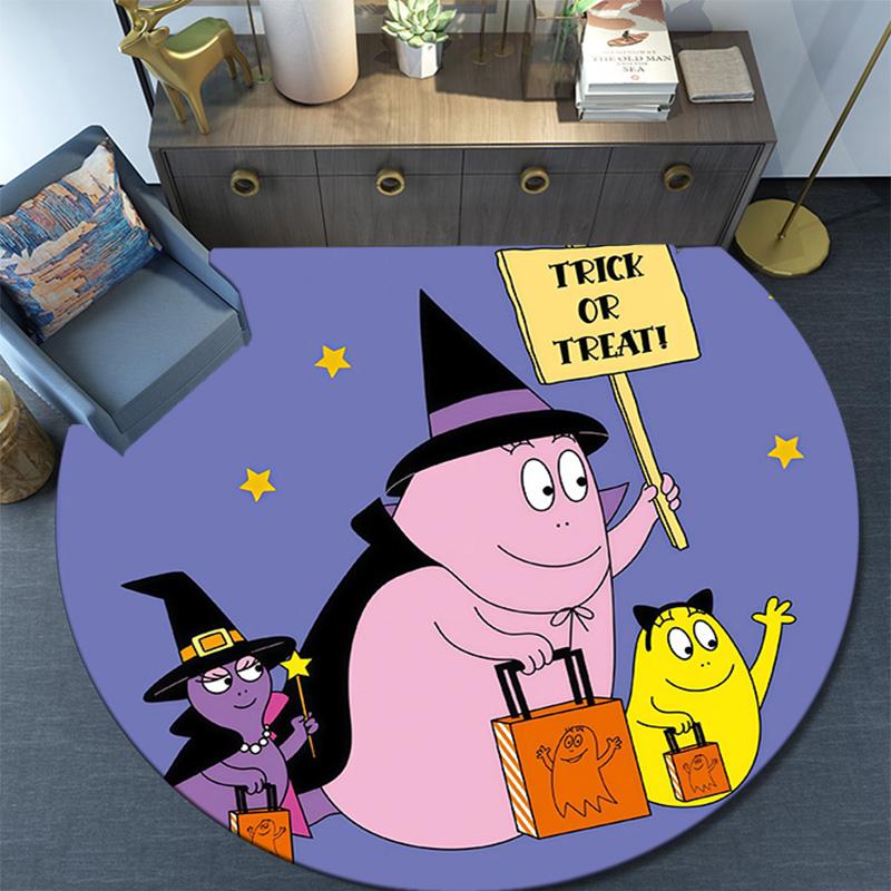 Barbapapa2 Round Area Rug,Carpet Rug for Living Room Bedroom Sofa Playroom Decor,Non-slip Floor Mat