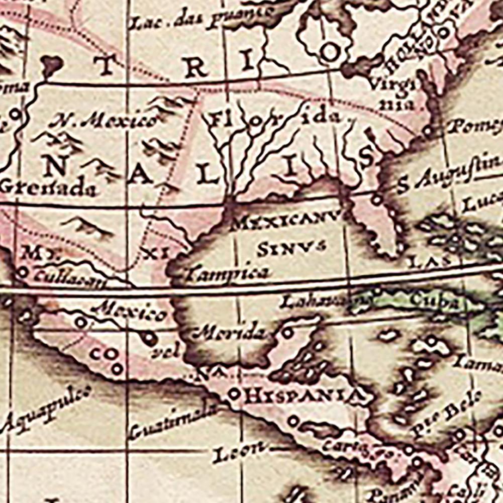 Vintage Deko Poster Karte auf Englisch Mittelalterliche Lateinische Kunst Malerei Wohnzimmer Arbeitszimmer Zubehör, Reise-/Bildungswerkzeug