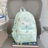Colorful Doodle Print School Backpack with Multiple Front Pockets Adjustable Straps Casual Daypack for Teens