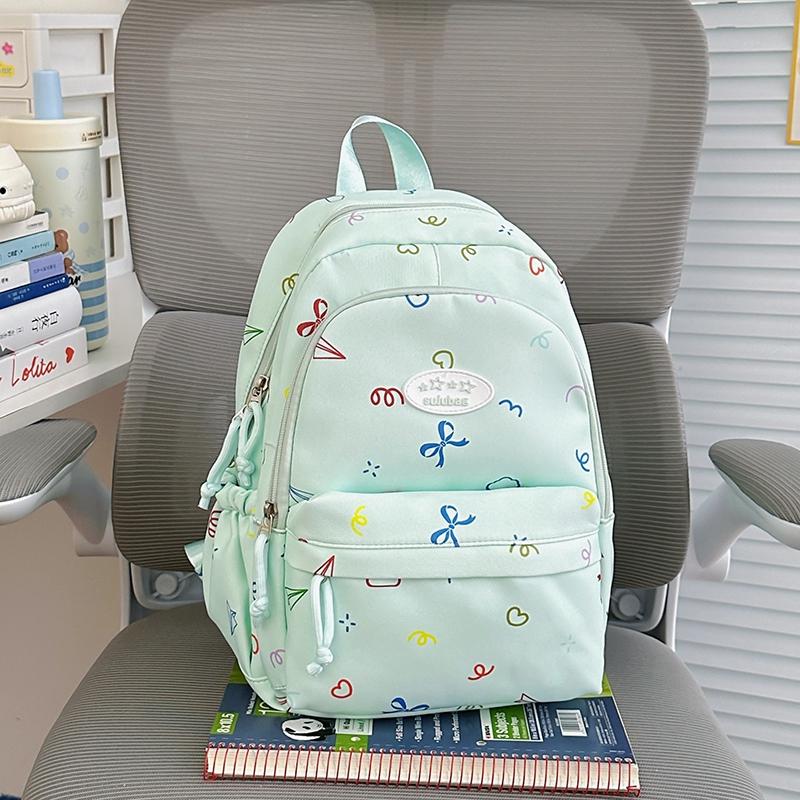 Colorful Doodle Print School Backpack with Multiple Front Pockets Adjustable Straps Casual Daypack for Teens