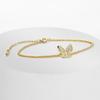 Gold Color Butterfly Zircon Charm Bracelet for Women Copper Vintage Elegant Jewelry