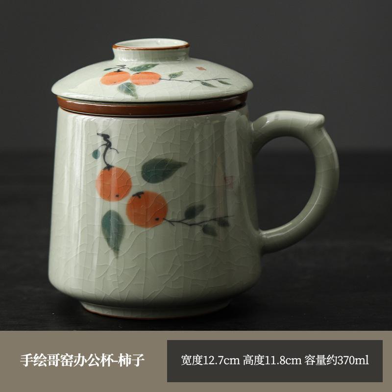 

Расписанная вручную керамическая чашка для чая, чашка для разделения чая, персональная специальная чашка для офиса, высококачественная подарочная чашка для чая 370ml
