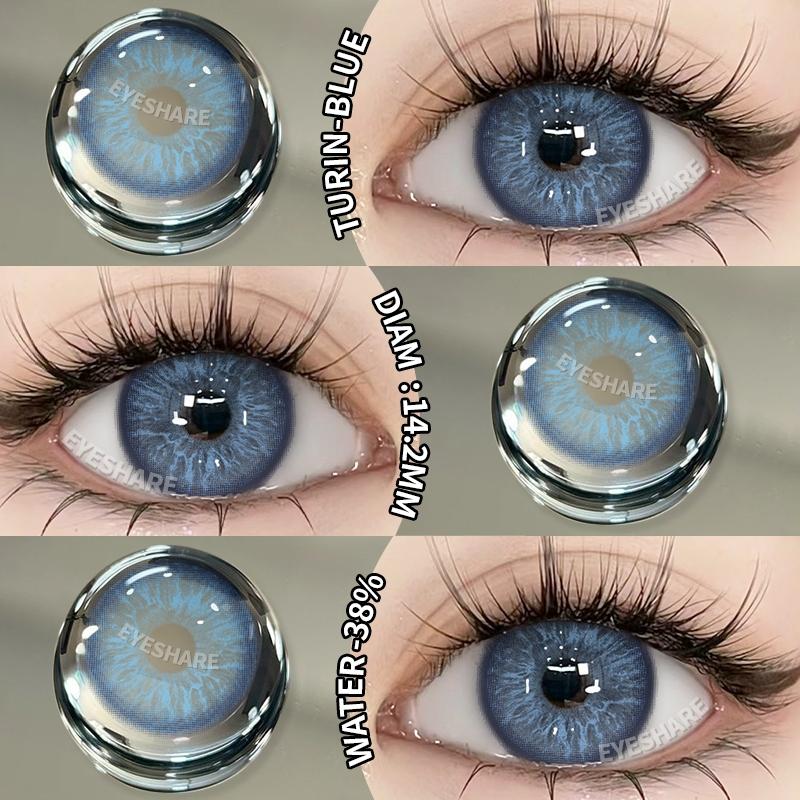 EYESHARE Brown Colored Contact Lens Natural Soft Contact Lenses for Eyes Fashion Decoration 14.2mm Yearly 2pcs=1 Pair