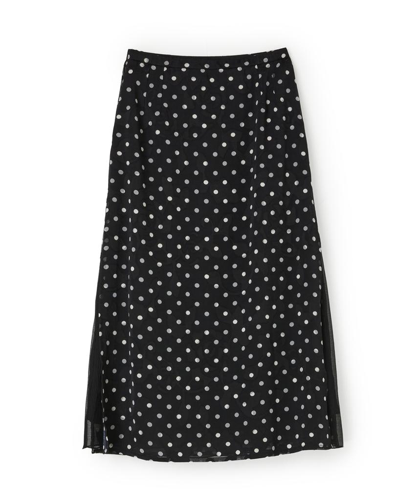 Penfield Dot Flower Layered Skirt Black_Fs2Ws84F