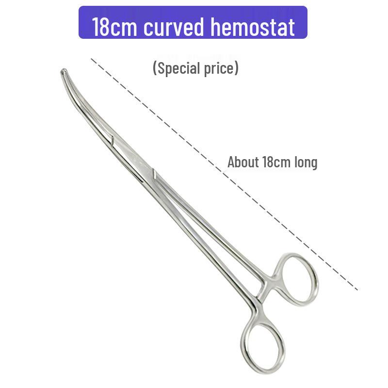 Stainless Steel Hemostatic Forceps - Pet Pliers, Needle Holder, Cupping Clip, Surgical Vascular Tool (Straight & Curved Tips)