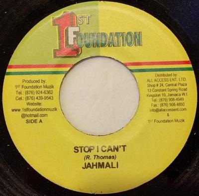 7-Zoll-Schallplatte JAHMALI - Stop I Can't NONE 1. Foundation Jamaica Reggae, Ska & Dub Gebraucht