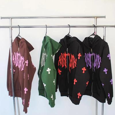 European and American Retro Harajuku Couple Street Wear Y2K Hooded Sweatshirt