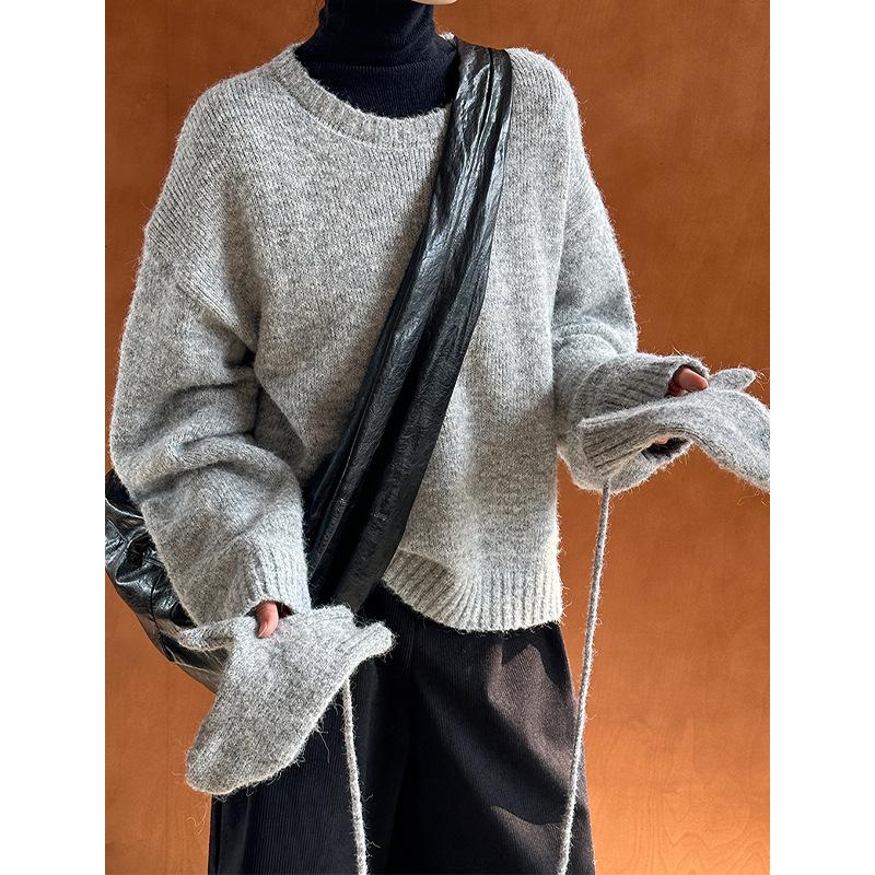 Juzhi 2024 Autumn/Winter Korean Round Neck Knitted Sweater A72