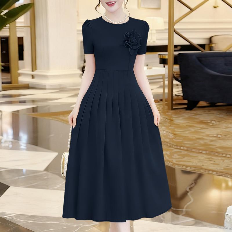 ZANZEA Lässiges Sommerkleid mit Rundhalsausschnitt und kurzen Ärmeln für Damen