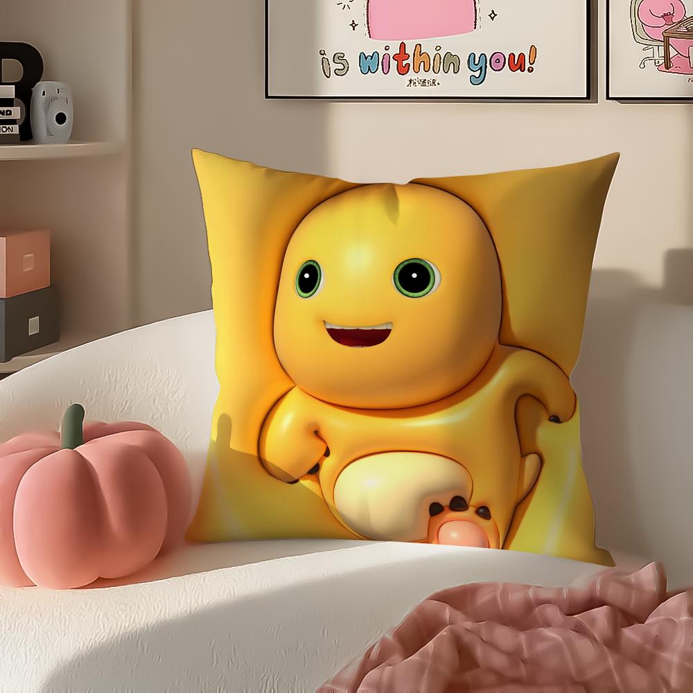 Chubby Cute Chinese Character NNailong Cushion Cover Pillowcase Short Plush Invisible zipper Room Sofa Cushion Cover