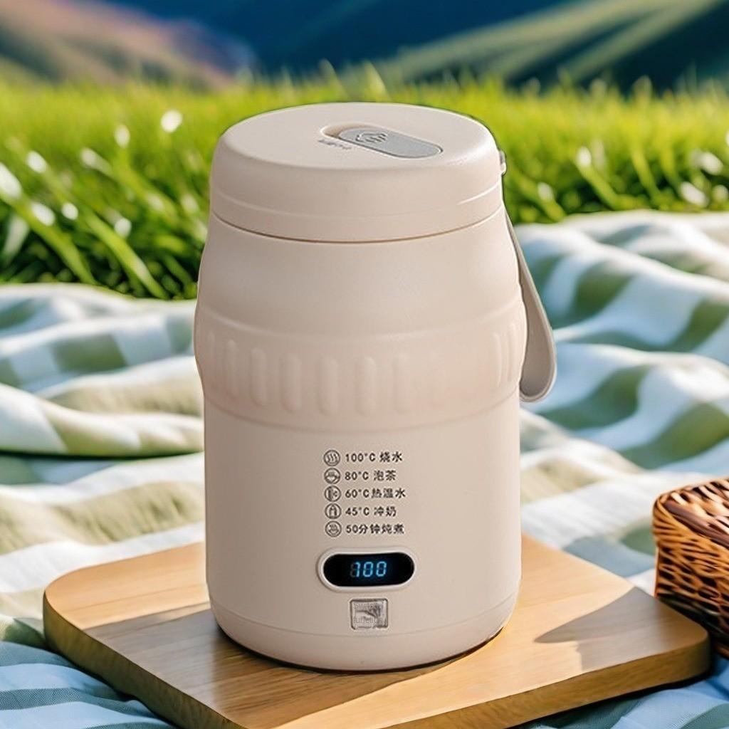 

Электрическая чашка для кипячения воды большой емкости 500 мл, дорожный портативный автомобильный чайник, маленькая умная термокружка с подогревом