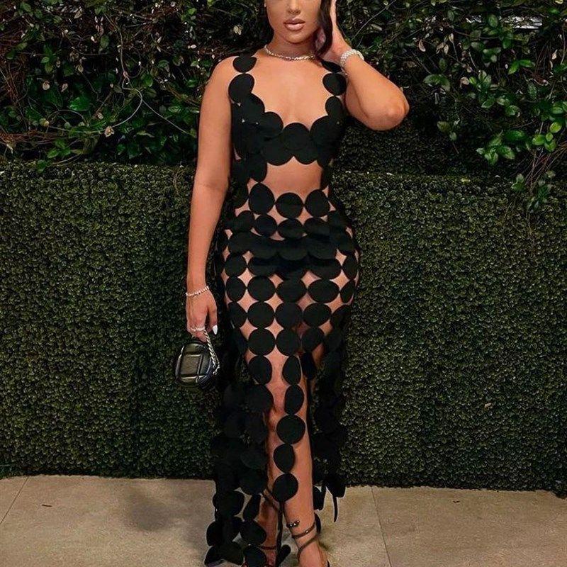 

Weird Puss Hollow Dress Women Sleeveless Backless Coquette S black S(S)