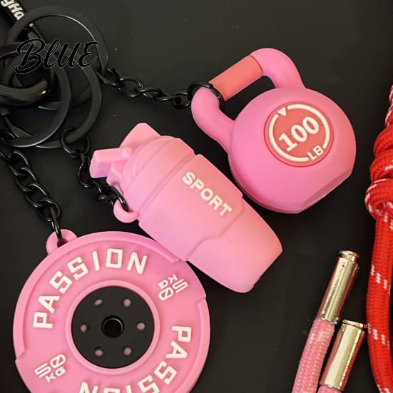 Fitness Enthusiast Keychain Weightlifting Equipment Charm with Keyring Weight Plate